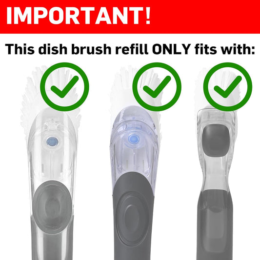 Dish Brush Refills, 12 Pack Dish Brush Replacement Head, Brush Dispenser Refill Fits Soap Dispensing Handle