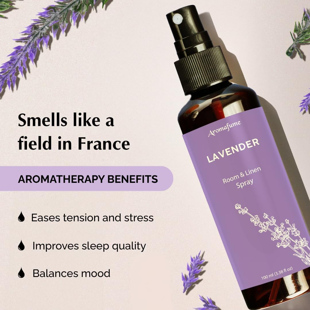 Vanilla Room, Linen & Pillow Spray by Aromafume | 100ml/3.38 fl oz | with Pure Vanilla Essential Oil | Aromatherapy Spray | Mist for Bedding, Fabrics