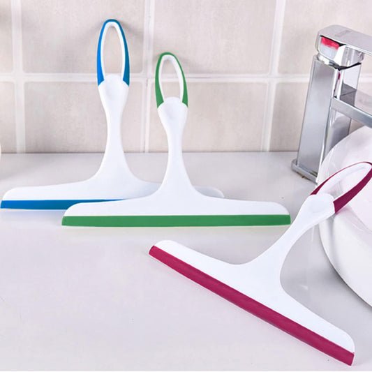 Hand Held Rubber Glass Shower Squeegee with Hanging Hole for Glass Door, Car Windows - Multifunctional Tool [3-Pack]