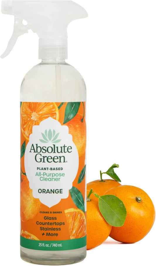 Absolute Green All Purpose Cleaner Spray, Non-Toxic, Kitchen, Bathroom, Countertop, Windows, Safe around Kids and Pets, Natural Peppermint Scent, 25 oz (1 Pack)