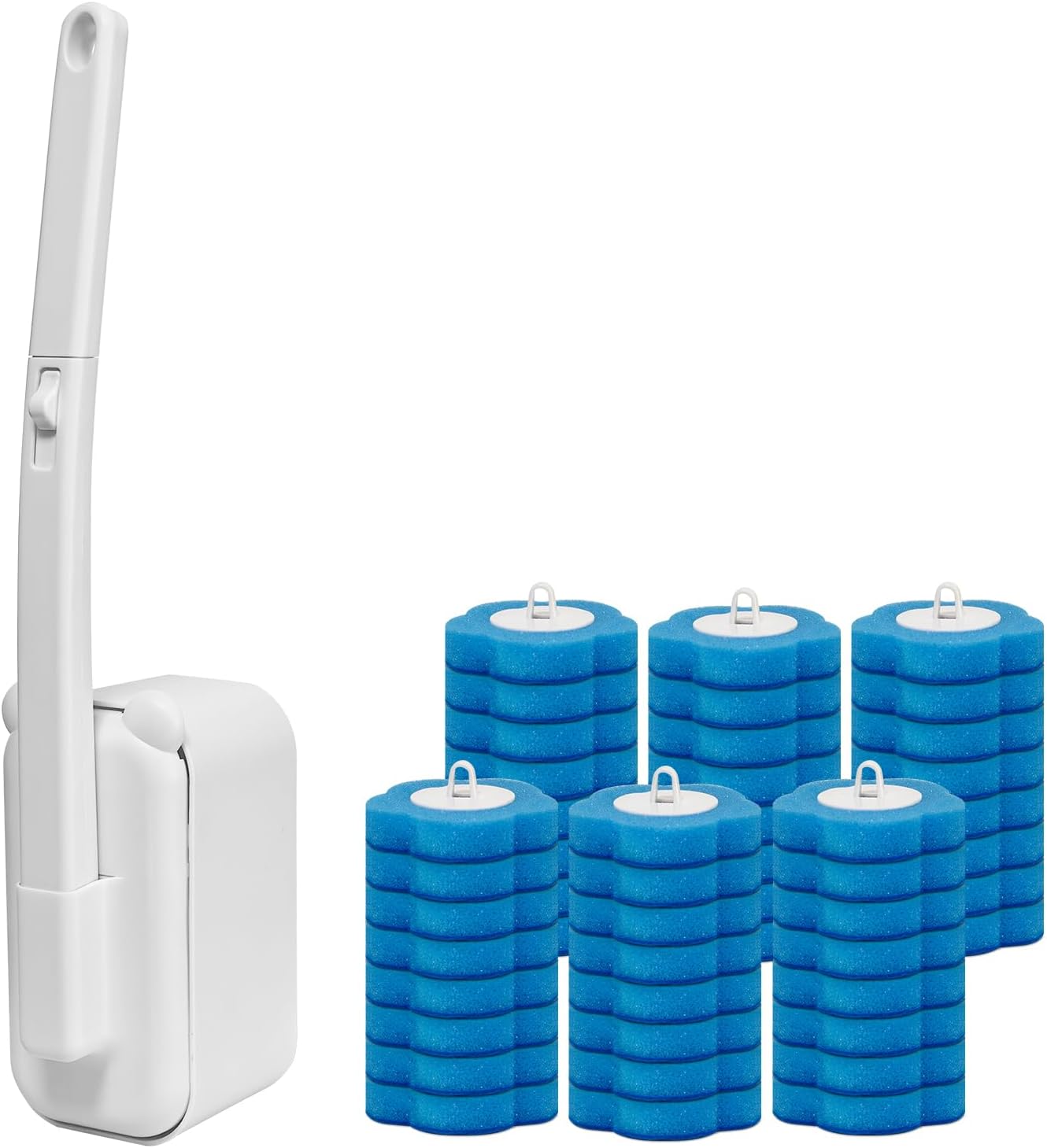 48 Count Disposable Toilet Brush Refill Pads, Disposable Toilet Bowl Wand Refills, Toilet Cleaning Refills, Toilet Scrubber Refills, Brush Head Replacement