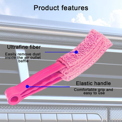 3PCS Mini Duster for Car Air Vent, Automotive Air Conditioner Cleaner and Brush, Vehicle Blind Dust Cleaning Tool for Keyboard, Window, Shutter, Universal for SUV, Truck, RV（Rose Red）