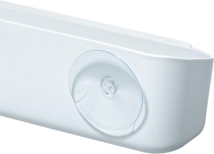 iDesign Recycled Plastic Double Suction Sink Caddy, White
