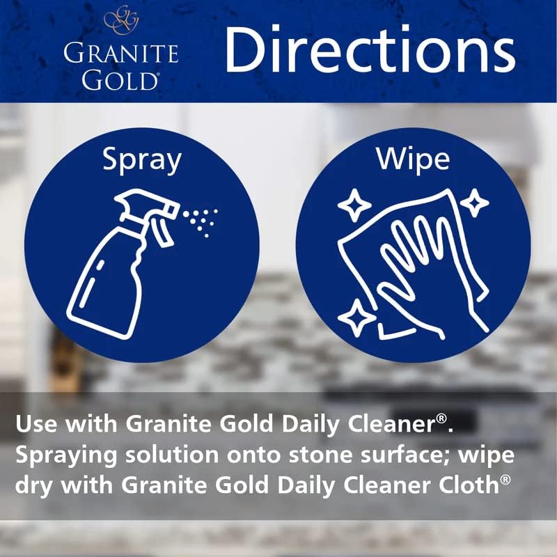 Granite Gold Daily Cleaner Spray Streak-Free Cleaning for Granite, Marble, Travertine, Quartz, Natural Stone Countertops, and Floors, 24 Fluid Ounces, 3-Pack