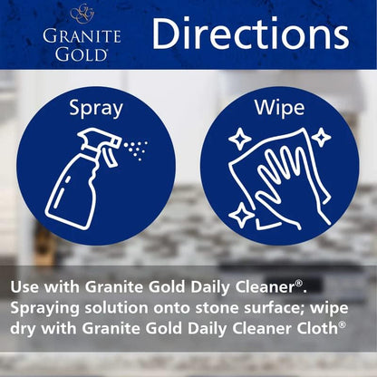 Granite Gold Daily Cleaner Spray Streak-Free Cleaning for Granite, Marble, Travertine, Quartz, Natural Stone Countertops, and Floors, 24 Fluid Ounces, 3-Pack