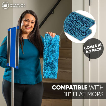 10" Mucho Microfiber Mop System - Mops for Floor Cleaning - Hardwood Floor Mop for Tile, Laminate, Wood, Vinyl Floors | Washable Pads | Dry & Wet Mopping - Microfiber Wholesale