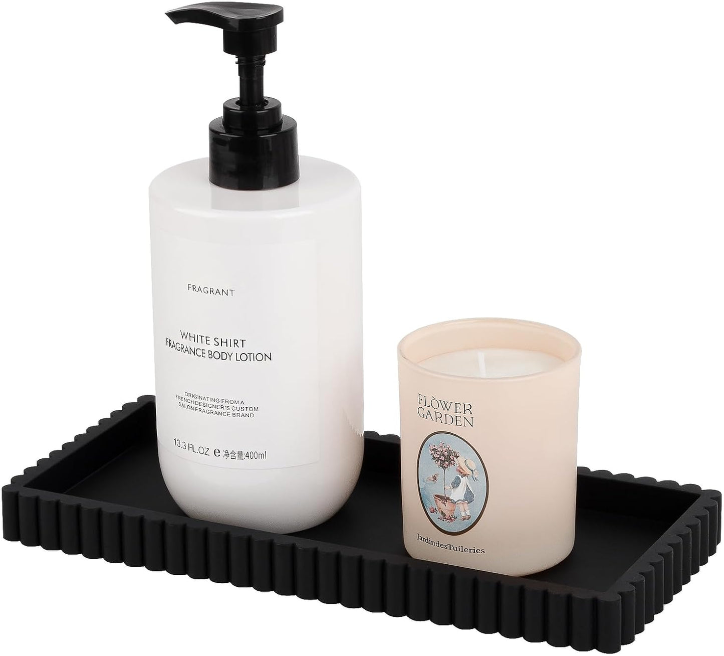 Silicone Bathroom Tray Small Vanity Organizer Rectangle Sink Caddy Sponge Holder Kitchen Counter Decor for Dish Soap, Perfume, Candle, Beige