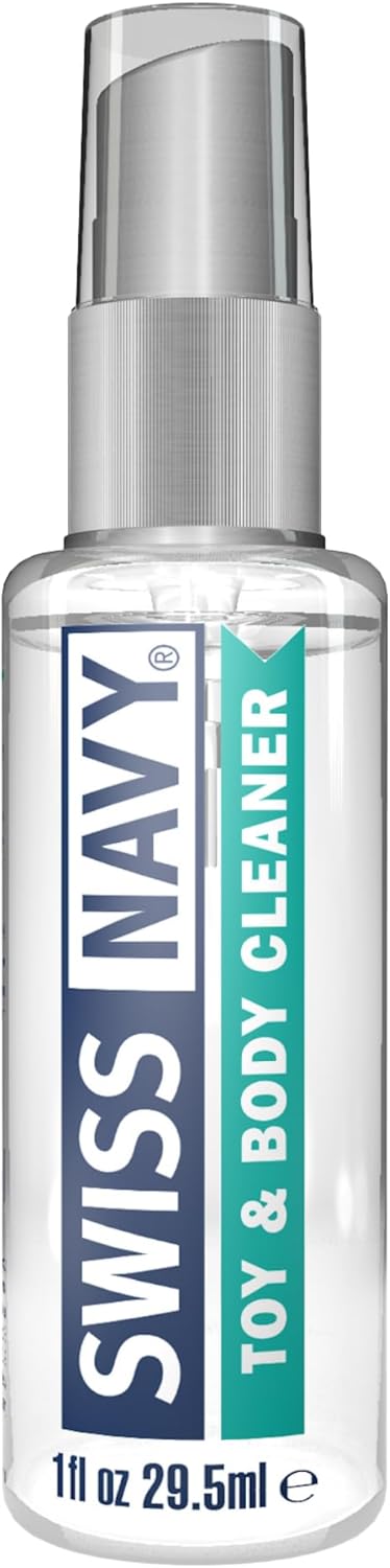 Swiss Navy Premium Toy & Body Spray Cleaner - 6 oz - Body-Safe, Gentle, Dermatologically Tested Cleanser for Toys & Intimate Areas - Safe for Silicone, Rubber & Latex Toys - Lavender Scent