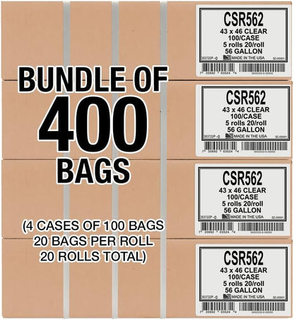 Aluf Plastics 33 Gallon Clear Trash Bags - 33" x 39" - 1.5 MIL (eq) - CSR Series - Heavy Duty Industrial Liners Clear Garbage Bags for Recycling, Contractors, Storage, Outdoor, 1 Count (Pack of 100)
