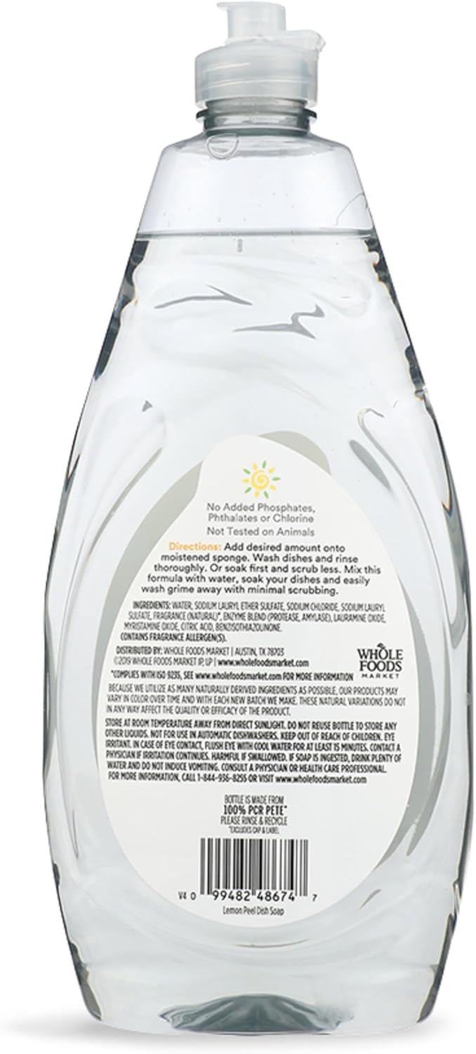365 by Whole Foods Market, Unscented Dish Soap, Plant-Derived Ingredients, 24 Fl Oz