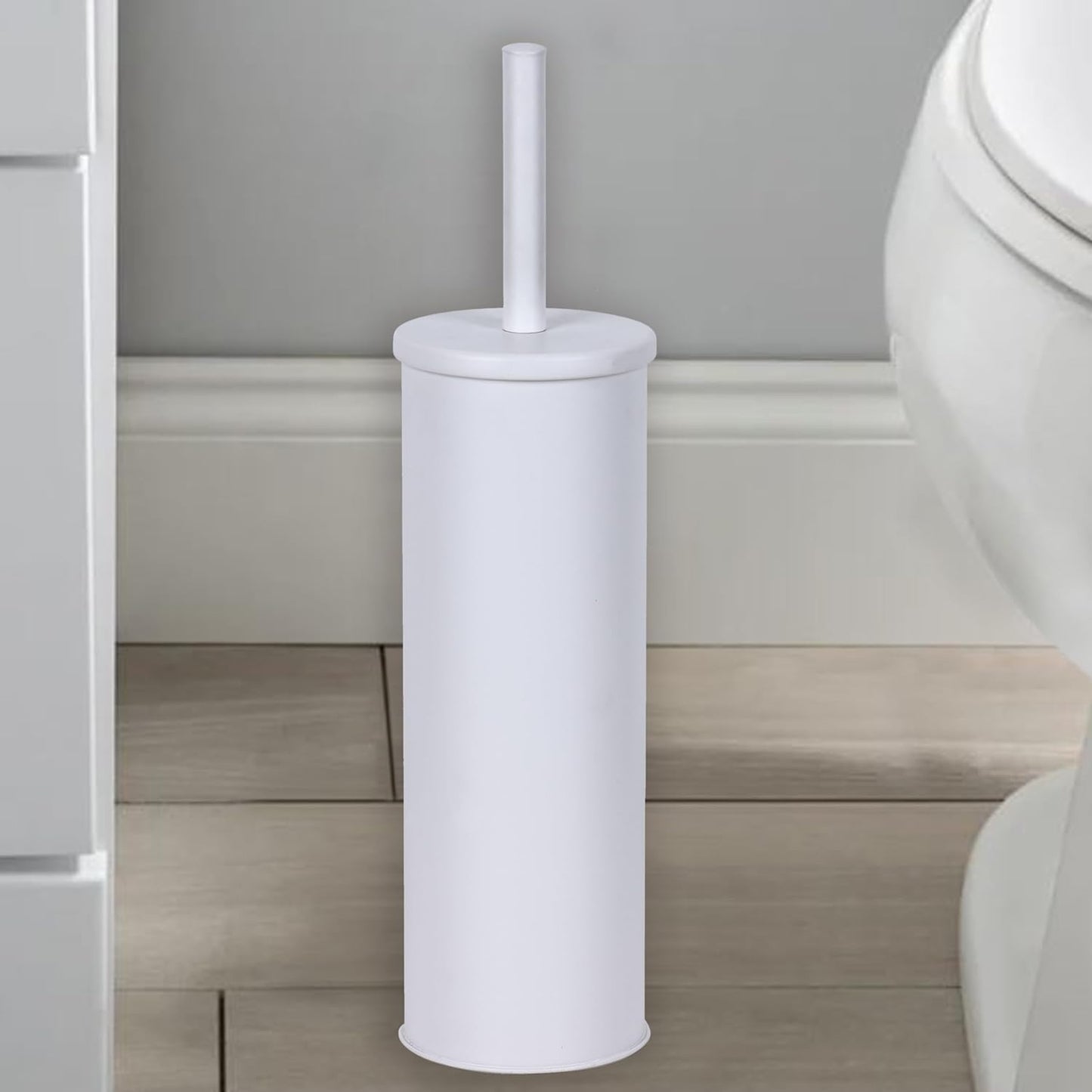 Deep & Sturdy Toilet Bowl Brush with Holder - Durable Scrubbing - Toilet Cleaners - Household Essentials - Bathroom Cleaner - Cleaning Supplies - Household Supplies, Painted Satin Gold