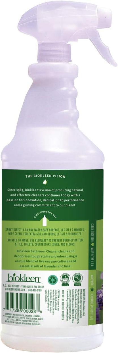 Biokleen Bac-Out Bathroom Cleaner - 32 Ounce -Eco-Friendly, Non-Toxic, Plant-Based, No Artificial Fragrance, Colors or Preservatives