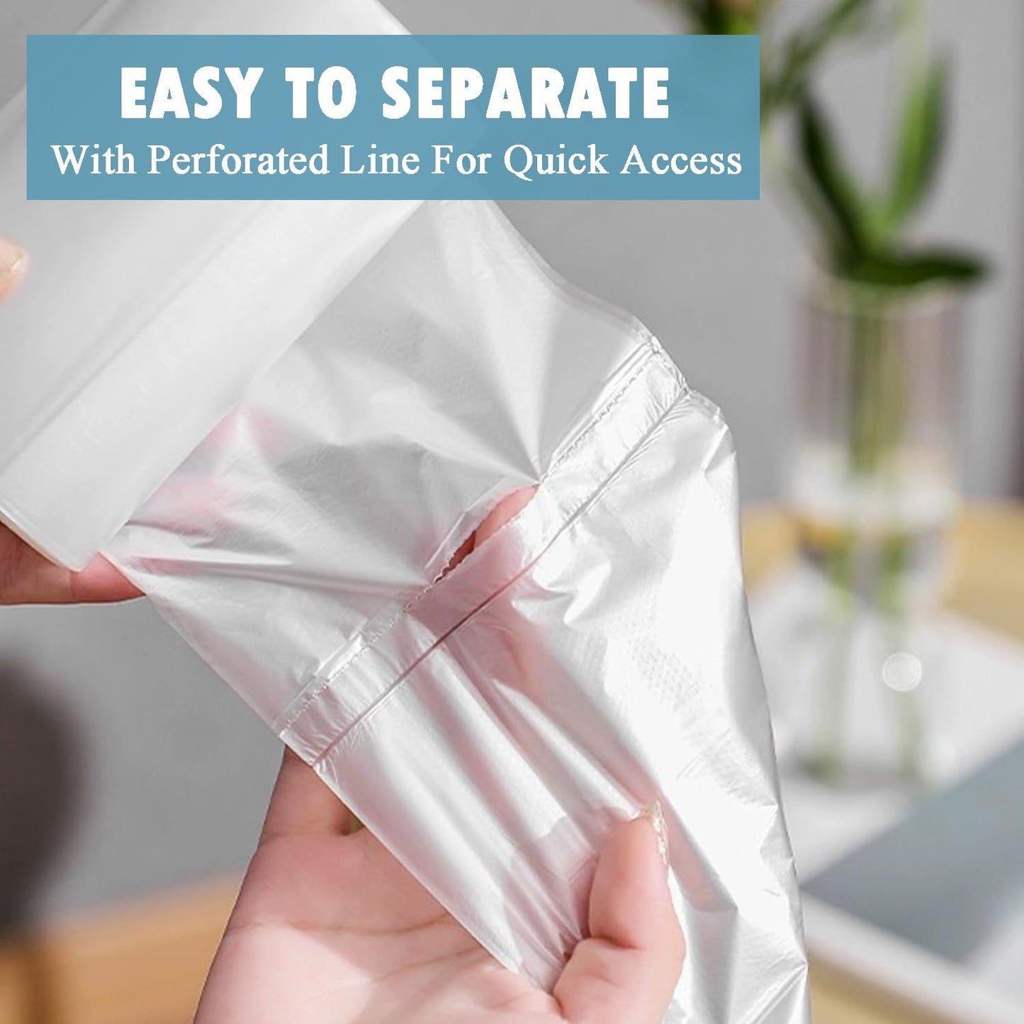 Small Trash Bags 4 Gallon - 105 Count 4 Gallon Trash Bag, Unscented Small Garbage Bags Bathroom Trash Bags, White 4 Gal Small Trash Can Liners