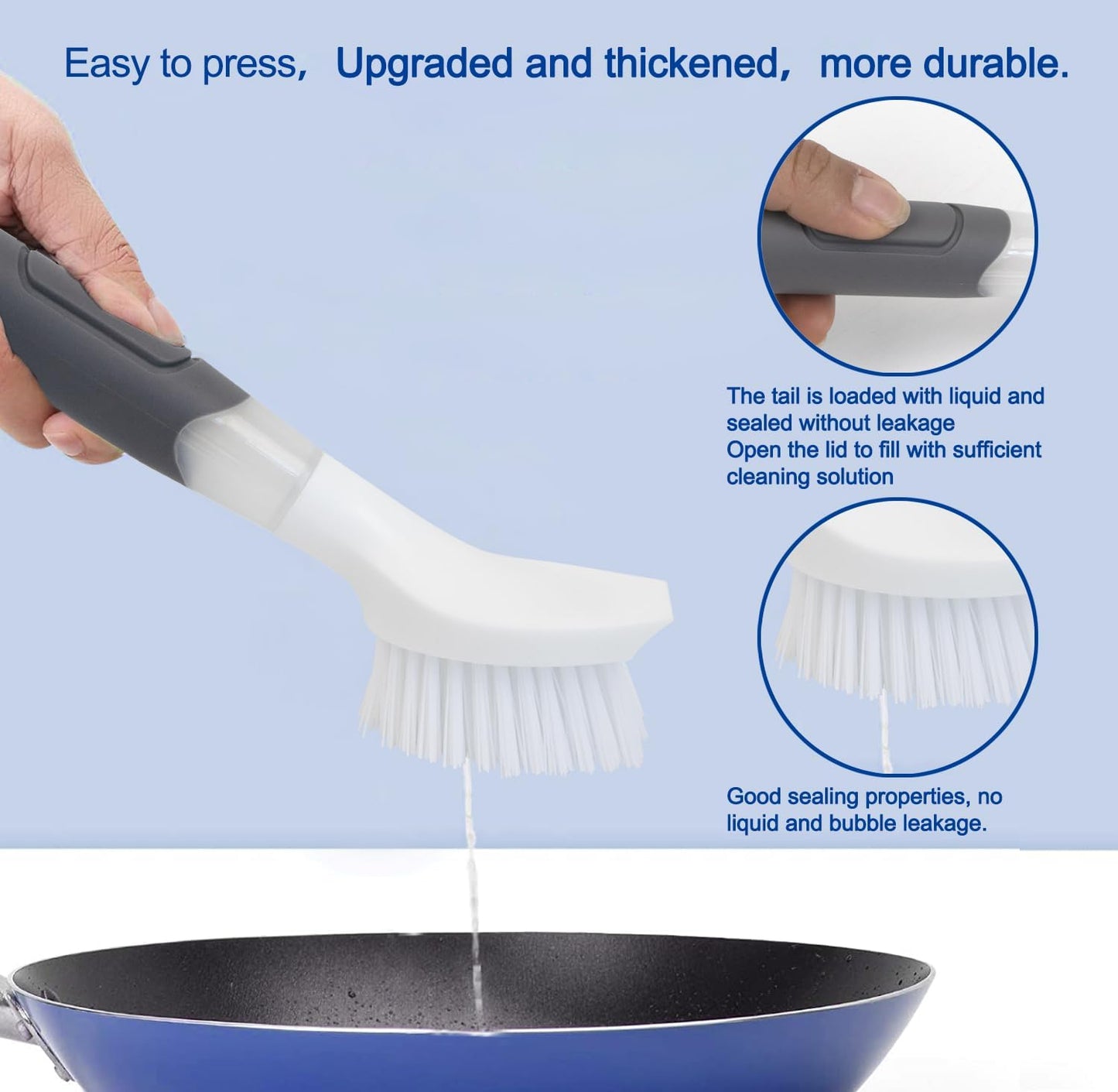 CELOX Dish Soap Brush with Soap Dispenser for Dishes, Pans, Sink, Pots
