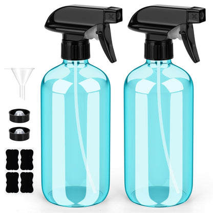Bontip Glass Spray Bottle, Amber Glass Spray Bottle Set & Accessories Refillable for Plants Window Cleaners Aromatherapy Facial Hydration Watering Flowers Hair Care (2 Pack/16 oz) (Amber)