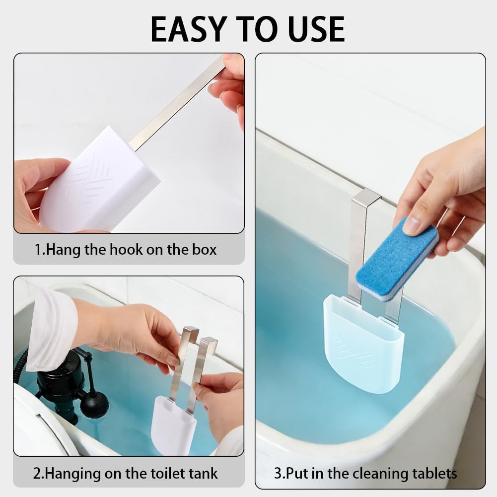 2Pcs Toilet Tank Cleaning Tablet Holder, Hanging Toilet Bowl Tablet Holders, Bathroom Accessories for Inside Tank