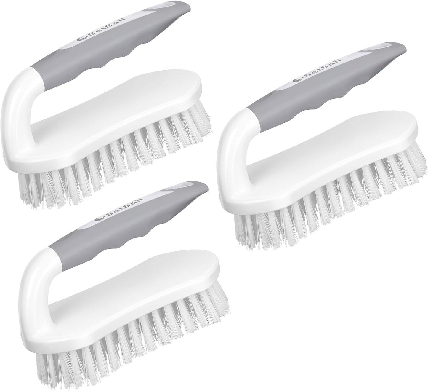SetSail Scrub Brush, Heavy-Duty Scrub Brushes for Cleaning with Stiff Bristles Cleaning Brush for Shower, Bathroom, Carpet, Kitchen and Bathtub Scrubber - 2 Pack