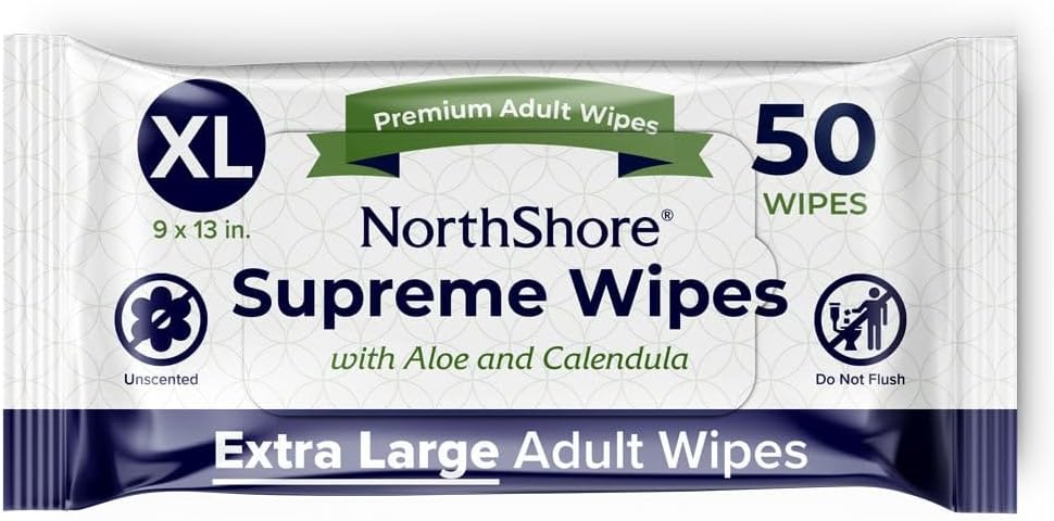 NorthShore Supreme Heavy-Duty Quilted Wipes, X-Large, 9 x 13 in., 50 ct, 3-Pack