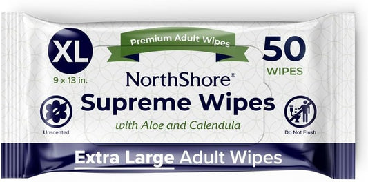 NorthShore Supreme Heavy-Duty Quilted Wipes, X-Large, 9 x 13 in., 50 ct, 3-Pack