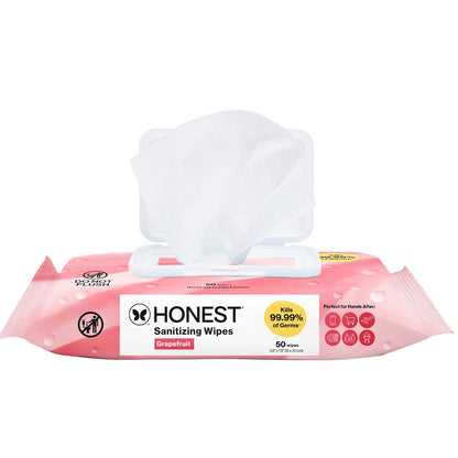 The Honest Company Fragrance-Free Sanitizing Alcohol Wipes, Antibacterial with Aloe, Kills 99% of Germs, 150 Count