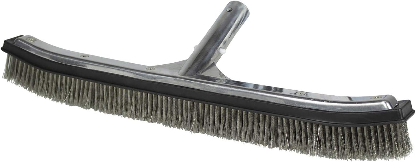 Poolmaster 5-Inch Stainless Steel Pool Algae Detail Brush, Heavy-Duty Aluminum Back, for Gunite Concrete Pools and Spas, Small Narrow Head for Corners, Steps and Tight Areas