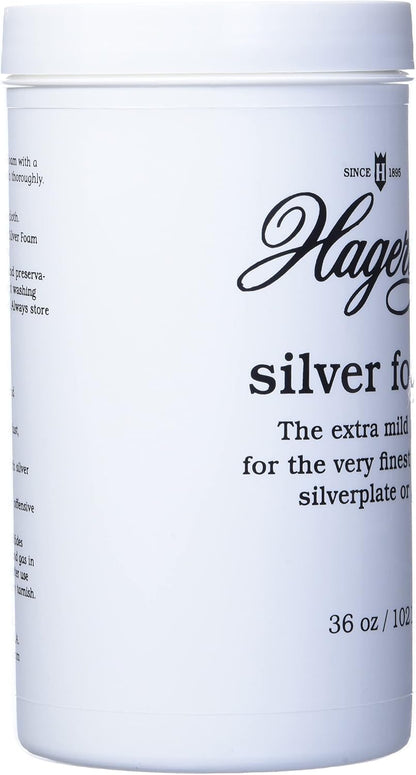 Hagerty Silver Foam - Trusted Silverware Polish and Tarnish Remover Since 1895 for Sterling Silver, Silver-Plate, Gold, and Gold – Made in USA, Kosher Certified, 19 oz