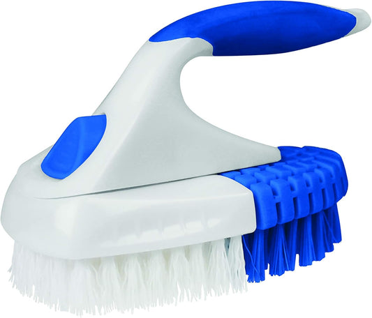 Clorox Multipurpose Flex Scrub Handheld Cleaning Brush with Removable Handle, Blue/White