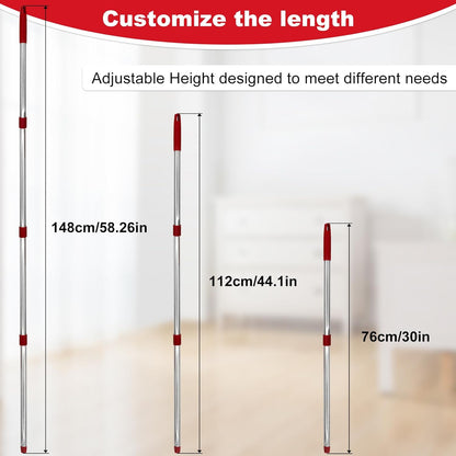 Spin Mop Handle,Mop Heads Replacements,Scrubber Mop Head and Mop Base Combo Set Compatible with Ocedar RinseClean 2-Tank Spin Mop,Mop Replace Head and Scrub Brush Set for Multi-Surface Hard Floor