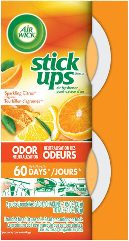 Air Wick Stick Ups Air Freshener, Sparkling Citrus, 2 ct (Pack of 2)