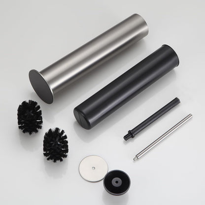 BGL Toilet Brush and Holder Set, Heavy Duty 304 Stainless Steel, Round Base and Long Handle for Bathroom Deep Cleaning, Drip-Proof, Space Saving for Storag, Polished Gold