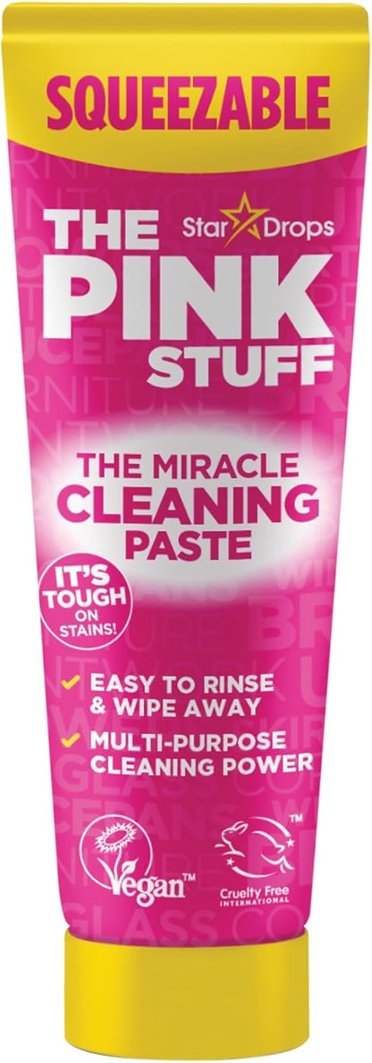 The Pink Stuff Squeezable Cleaning Paste 300g with SQeeZY Scrubber Sponge | Powerful Multi Purpose Surface Cleaner for Kitchen, Bathroom, Cookware, Tiles, Showers, and More