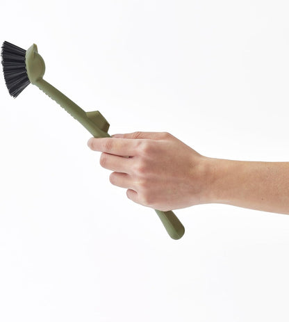 Earth & Mango Magnetic Dish Brush & Scraper, Snaps to Sink, Non-Scratch, Dishwasher Safe, Dish Scrubber – Onyx Black
