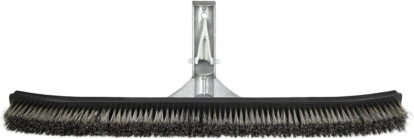 Poolmaster 5-Inch Stainless Steel Pool Algae Detail Brush, Heavy-Duty Aluminum Back, for Gunite Concrete Pools and Spas, Small Narrow Head for Corners, Steps and Tight Areas