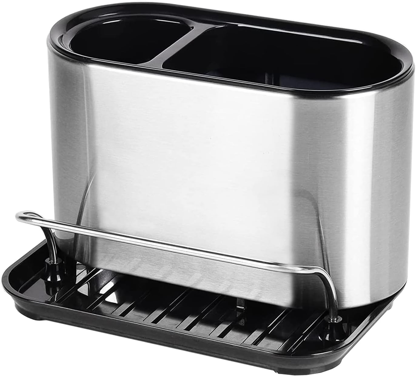 Stainless Steel Sink Caddy Sponge Holder Organizer Tidy Drains Water Dish Brush Holder for Kitchen Counter