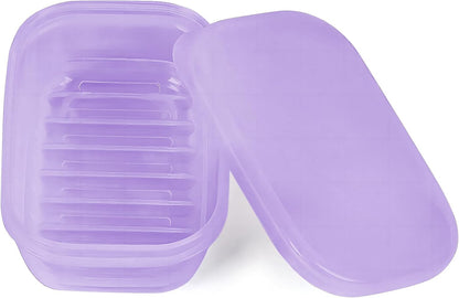 Quatish Leakproof Soap Dish with Lid & Draining Layer, Shatterproof Travel Bar Soap Holder Case Container, Portable Travel Size Toiletries Essentials for Camping, Gym, Bathroom, Black