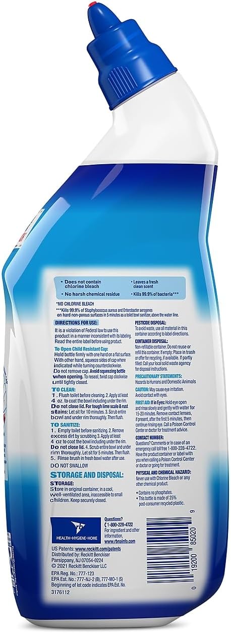 Lysol Hydrogen Peroxide Toilet Cleaner - 24 fl oz (0.8 quart) - Ocean Fresh Scent - Blue - 9/Carton - 98011CT