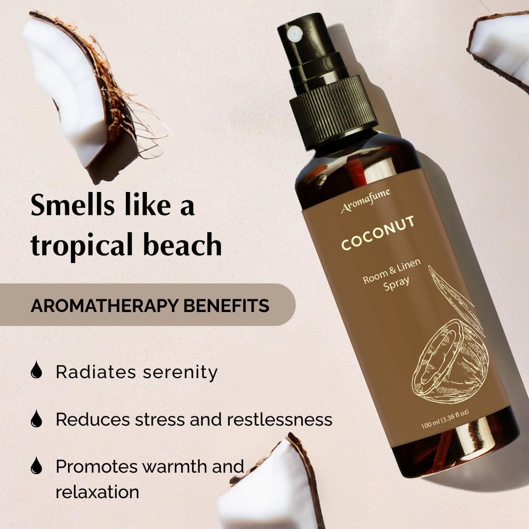 Vanilla Room, Linen & Pillow Spray by Aromafume | 100ml/3.38 fl oz | with Pure Vanilla Essential Oil | Aromatherapy Spray | Mist for Bedding, Fabrics