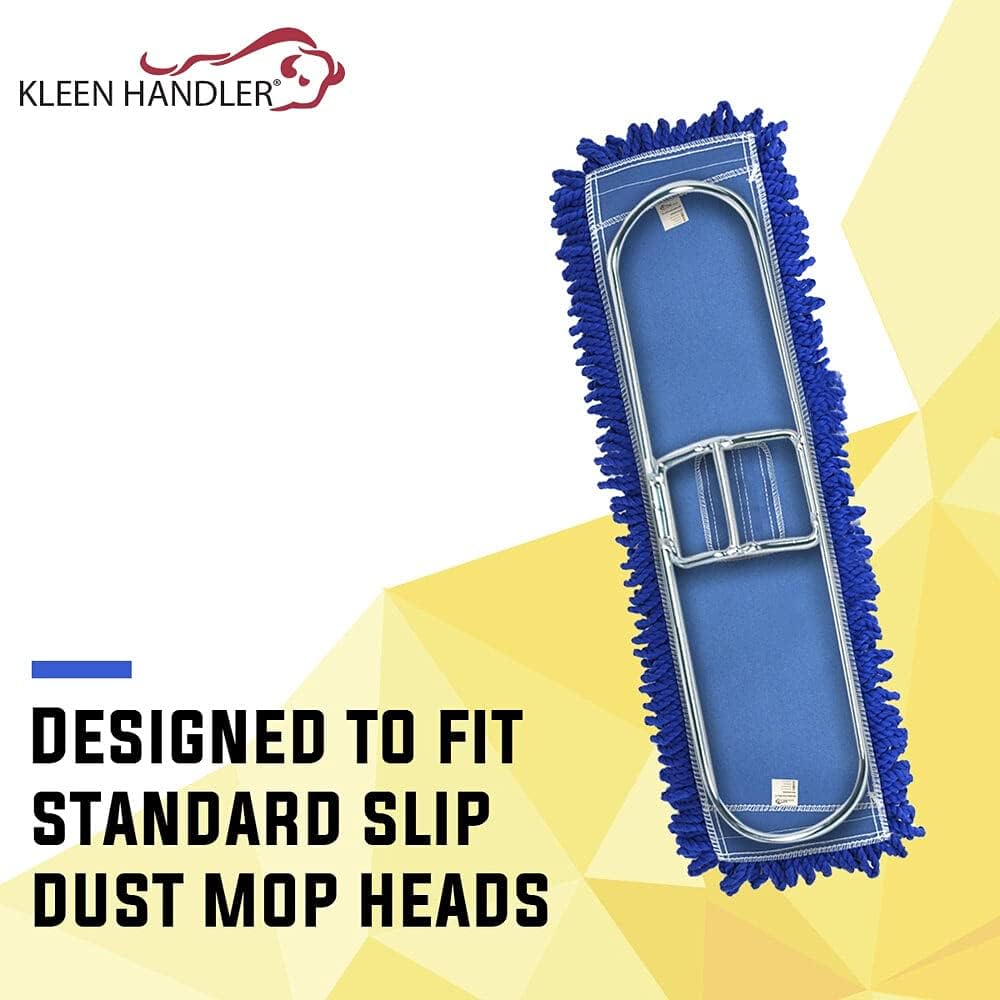 Kleen Handler 24 inch Microfiber Dust Mop | Medium Washable Commercial Mop Head Replacement, Pack of 3