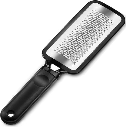 Foot File Foot Scrubber Pedicure, 2 Pcs Stainless Steel Callus Remover for Feet, Professional Foot Grater Rasp Scraper Corns Callous Removers Tool to Hard Skin Corns for Dry and Wet Fee