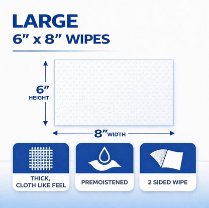 2XL Antibacterial Force Disinfecting Wipes – Bucket Refill Cleaning Wipe, 6" x 8", White – EPA Registered