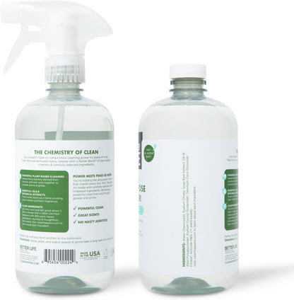 Better Life All Purpose Cleaner - Multipurpose Home and Kitchen Cleaning Spray for Glass, Countertops, Appliances, Upholstery & More - Multi-surface Spray Cleaner - 24oz (Pack of 2) Unscented