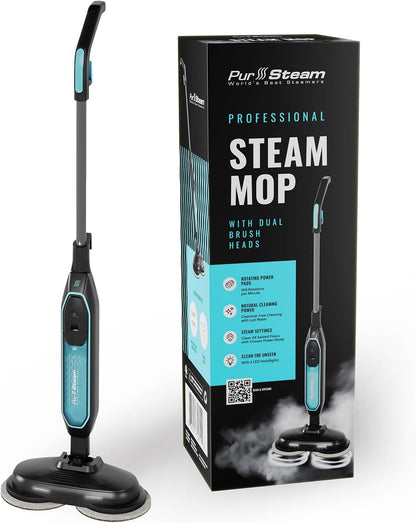 PurSteam 10-in-1 Steam Mop, Floor Steamer with Detachable Handheld Steam Cleaner for Tile, Hardwood Floors