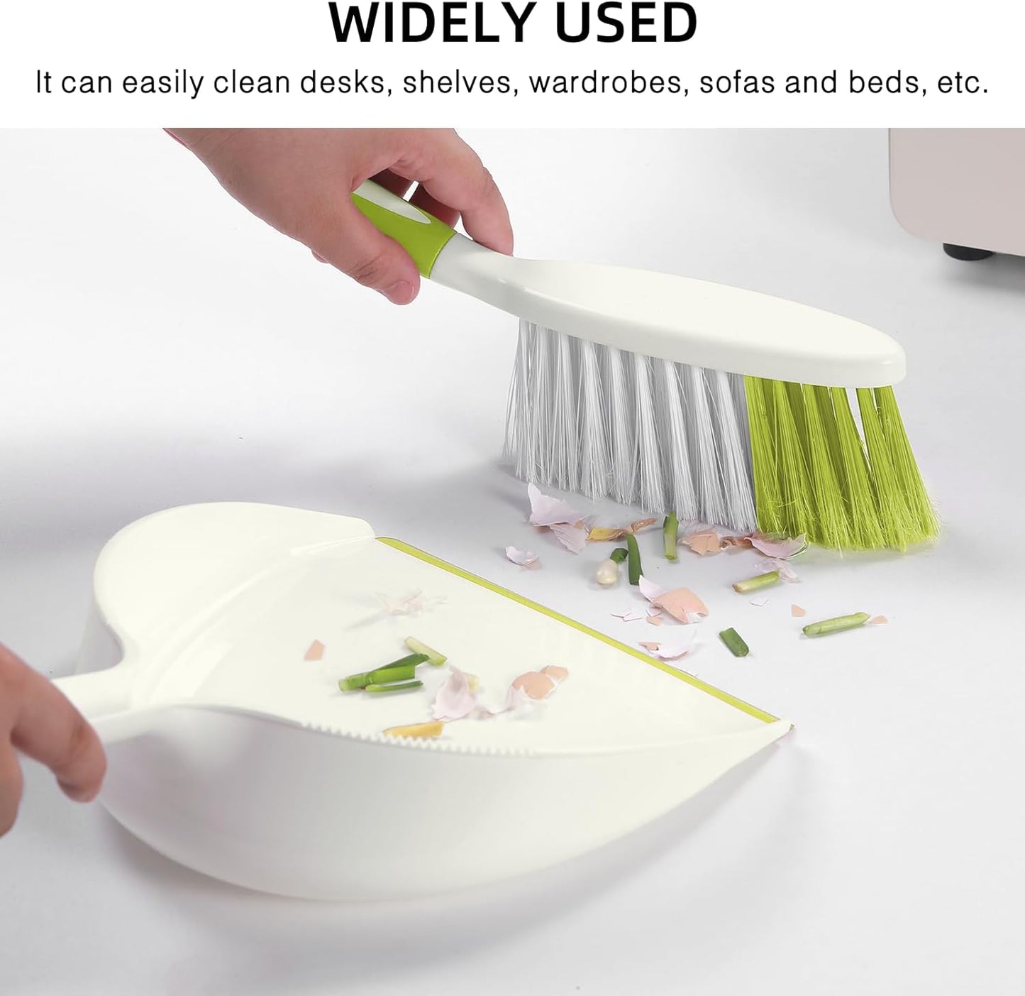 NACENA Dust Pan and Brush Set, Large Hand Broom and Dustpan Set Large Brush and Dustpan Set for Camping Broom and Dustpan Combo for Daily Cleaning Pet Hair Office Home Car, White & Red