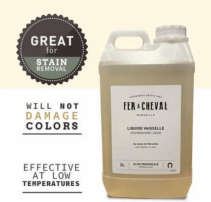 Fer à Cheval Marseille Dishwashing Soap, Olive Oil Based, Made in France - Liquid Dishwashing Soap, 500 ml/16.9 fl oz