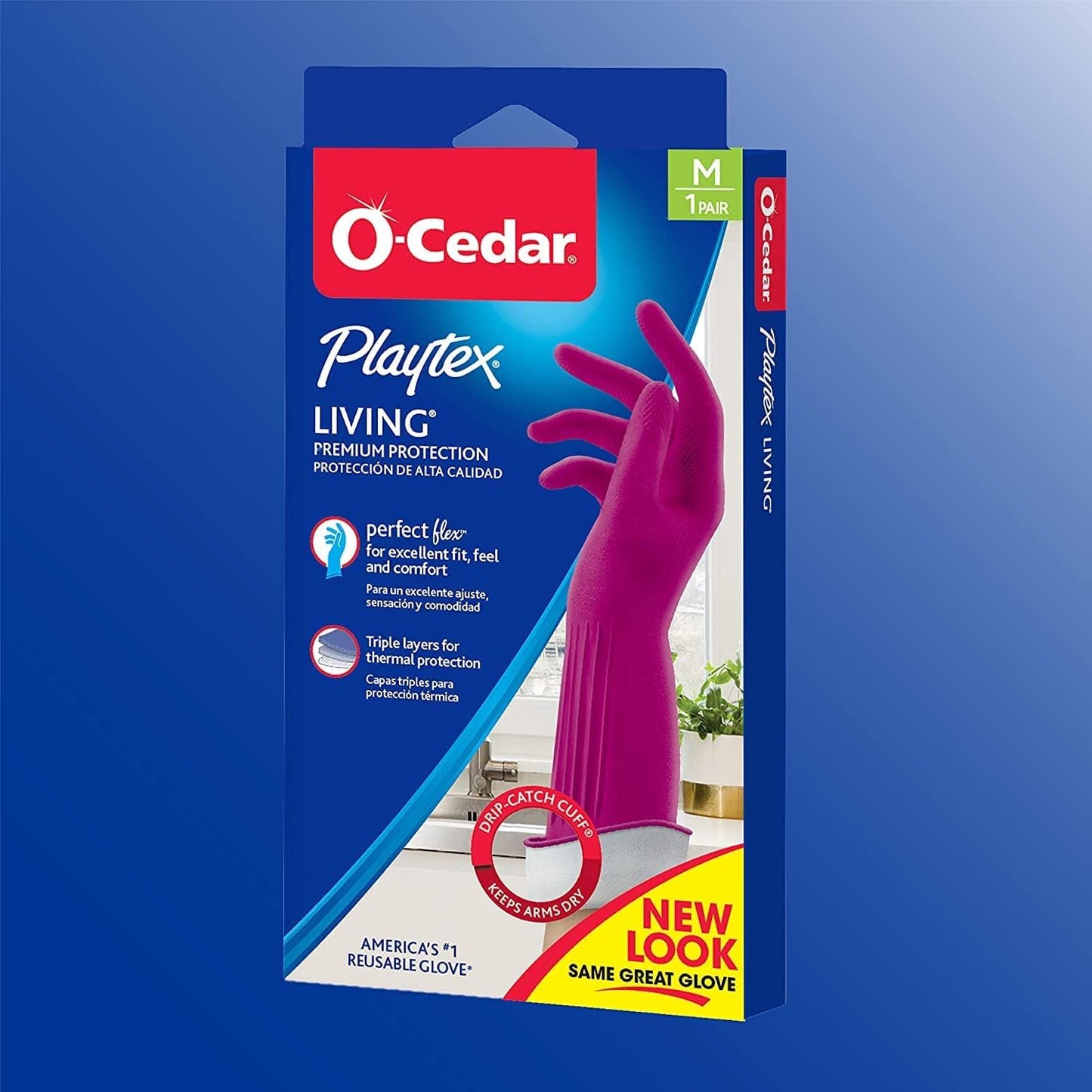 PLAYTEX Living Reuseable Rubber Cleaning Gloves (Small, 1 Pack), Premium Protection Reusable Household Gloves