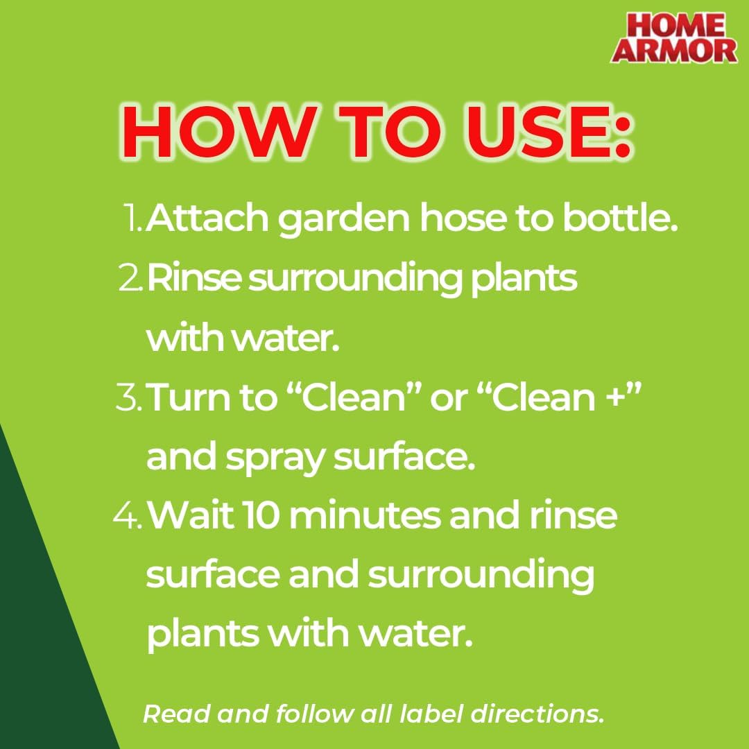 Home Armor Outdoor Cleaner Concentrate, 1 gal., Remove Stains from Mold, Mildew, Algae, Dirt and Grime for Visible Results in Seconds, No Scrubbing Required, Plant Safe