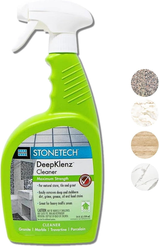 Cleaner Spray Bottle for Stonetech Deepklenz - Removes Dirt, Grime, Grease, Oil & Food Stains - Cleans Natural Stone, Tile & Grout Surfaces - Maximum Strength Multi-Surface Cleaner for Home - 24 oz