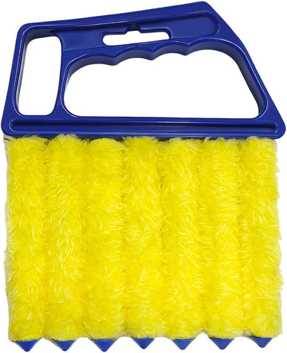 DXNQ 2 PCS Blind Cleaner Duster Tool, Window Venetian Hand-held 7 Finger Dusting Cleaner Brush, Blinds Cleaning Brush Tool for Window Shutters Air Conditioner, Car Accessories (Orange+Yellow)
