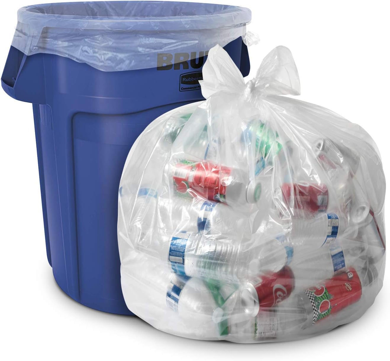 Aluf Plastics 33 Gallon Clear Trash Bags - 33" x 39" - 1.5 MIL (eq) - CSR Series - Heavy Duty Industrial Liners Clear Garbage Bags for Recycling, Contractors, Storage, Outdoor, 1 Count (Pack of 100)