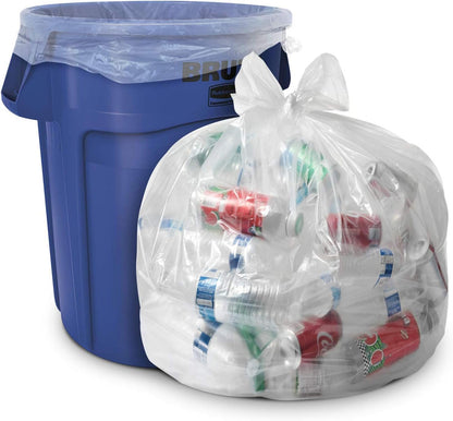 Aluf Plastics 33 Gallon Clear Trash Bags - 33" x 39" - 1.5 MIL (eq) - CSR Series - Heavy Duty Industrial Liners Clear Garbage Bags for Recycling, Contractors, Storage, Outdoor, 1 Count (Pack of 100)